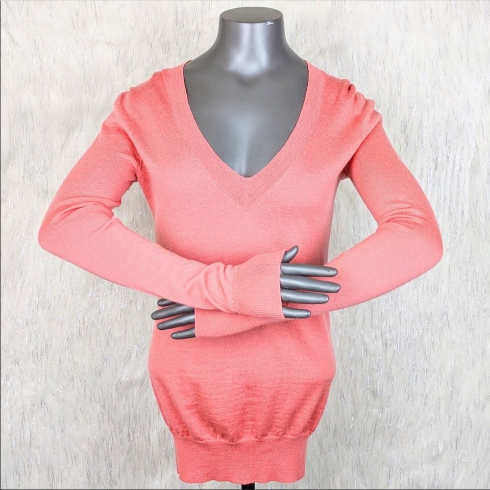 J. Crew Salmon V-neck Sweater